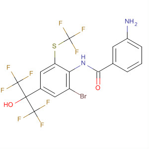 Benzamide,3-amino-N-[2-bromo-4-[2,2,2-trifluoro-1-hydroxy-1-(trifluoromethyl)ethyl]-6-[(trifluoromethyl)thio]phenyl]- molecular structure