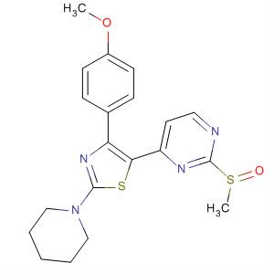 Pyrimidine,4-[4-(4-methoxyphenyl)-2-(1-piperidinyl)-5-thiazolyl]-2-(methylsulfinyl)- molecular structure