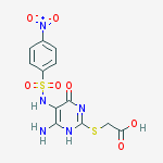 [(6-amino-5-{[(4-nitrophenyl)sulfonyl]amino}-4-oxo-1,4-dihydropyrimidin-2-yl)sulfanyl]acetic acid molecular structure