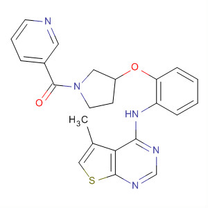 Methanone,[3-[2-[(5-methylthieno[2,3-d]pyrimidin-4-yl)amino]phenoxy]-1-pyrrolidinyl]-3-pyridinyl- molecular structure
