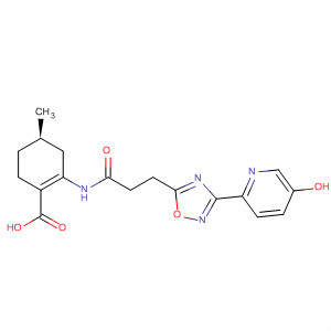 1-Cyclohexene-1-carboxylic acid,2-[[3-[3-(5-hydroxy-2-pyridinyl)-1,2,4-oxadiazol-5-yl]-1-oxopropyl]amino]-4-methyl-, (4R)- molecular structure