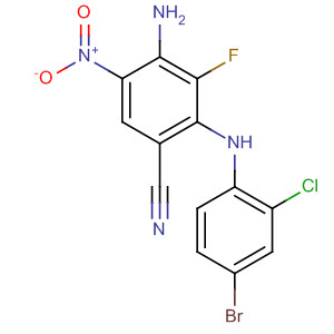 Benzonitrile,4-amino-2-[(4-bromo-2-chlorophenyl)amino]-3-fluoro-5-nitro- molecular structure