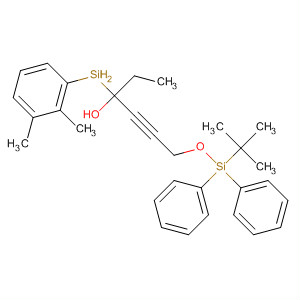 4-Hexyn-3-ol,6-[[(1,1-dimethylethyl)diphenylsilyl]oxy]-3-(dimethylphenylsilyl)- molecular structure