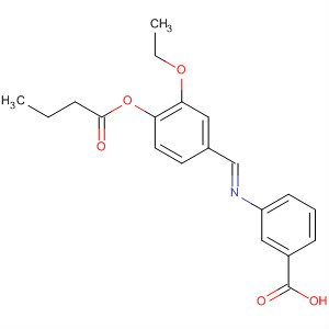 Benzoic acid,3-[(E)-[[3-ethoxy-4-(1-oxobutoxy)phenyl]methylene]amino]- molecular structure