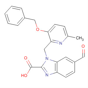 1H-Benzimidazole-2-carboxylic acid,6-formyl-1-[[6-methyl-3-(phenylmethoxy)-2-pyridinyl]methyl]- molecular structure