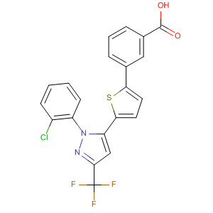 Benzoic acid,3-[5-[1-(2-chlorophenyl)-3-(trifluoromethyl)-1H-pyrazol-5-yl]-2-thienyl]- molecular structure