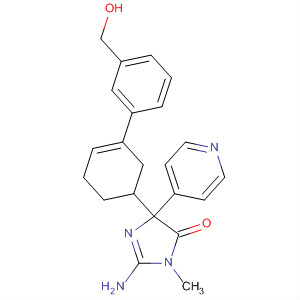 4H-Imidazol-4-one,2-amino-3,5-dihydro-5-[3'-(hydroxymethyl)[1,1'-biphenyl]-3-yl]-3-methyl-5-(4-pyridinyl)- molecular structure