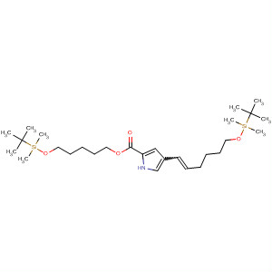 1H-Pyrrole-2-carboxylic acid,4-[6-[[(1,1-dimethylethyl)dimethylsilyl]oxy]-1-hexen-1-yl]-,5-[[(1,1-dimethylethyl)dimethylsilyl]oxy]pentyl ester molecular structure