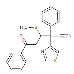 4-Thiazoleacetonitrile,a-[1-(methylthio)-3-oxo-3-phenylpropylidene]-2-phenyl- molecular structure