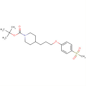 1-Piperidinecarboxylic acid, 4-[3-[4-(methylsulfonyl)phenoxy]propyl]-,1,1-dimethylethyl ester molecular structure