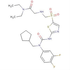 Acetamide,2-[[[2-[[[(cyclopentylmethyl)(3,4-difluorophenyl)amino]carbonyl]amino]-5-thiazolyl]sulfonyl]methylamino]-N,N-diethyl- molecular structure