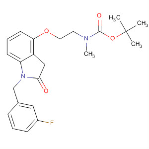 Carbamic acid,N-[2-[[1-[(3-fluorophenyl)methyl]-2,3-dihydro-2-oxo-1H-indol-4-yl]oxy]ethyl]-N-methyl-, 1,1-dimethylethyl ester molecular structure