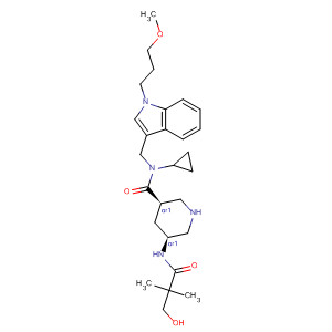 3-Piperidinecarboxamide,N-cyclopropyl-5-[(3-hydroxy-2,2-dimethyl-1-oxopropyl)amino]-N-[[1-(3-methoxypropyl)-1H-indol-3-yl]methyl]-, (3R,5S)-rel-