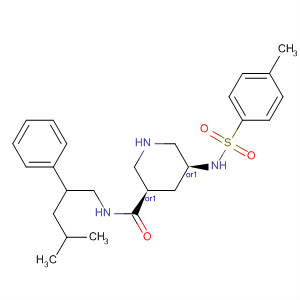 3-Piperidinecarboxamide,N-(4-methyl-2-phenylpentyl)-5-[[(4-methylphenyl)sulfonyl]amino]-,(3R,5S)-rel- molecular structure