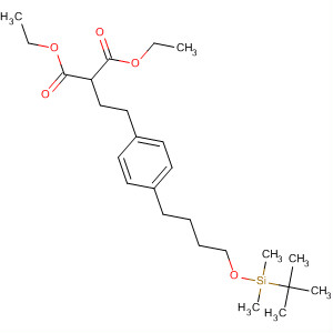 Propanedioic acid,2-[2-[4-[4-[[(1,1-dimethylethyl)dimethylsilyl]oxy]butyl]phenyl]ethyl]-,1,3-diethyl ester molecular structure