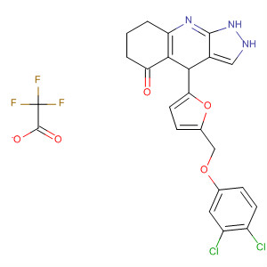 5H-Pyrazolo[3,4-b]quinolin-5-one,4-[5-[(3,4-dichlorophenoxy)methyl]-2-furanyl]-1,2,4,6,7,8-hexahydro-,2,2,2-trifluoroacetate (1:1)