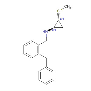 Benzenemethanamine,N-[(1R,2R)-2-(methylthio)cyclopropyl]-N-(phenylmethyl)-, rel- molecular structure