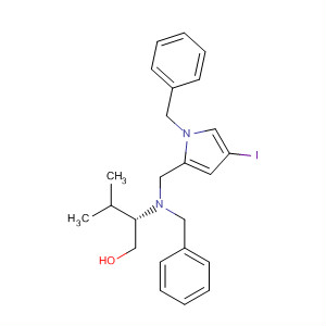 1-Butanol,2-[[[4-iodo-1-(phenylmethyl)-1H-pyrrol-2-yl]methyl](phenylmethyl)amino]-3-methyl-, (2S)- molecular structure