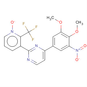 Pyrimidine,4-(3,4-dimethoxy-5-nitrophenyl)-2-[1-oxido-2-(trifluoromethyl)-3-pyridinyl]- molecular structure