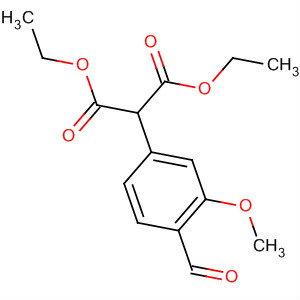 Propanedioic acid, 2-(4-formyl-3-methoxyphenyl)-, 1,3-diethyl ester molecular structure
