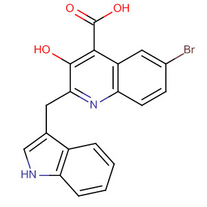 4-Quinolinecarboxylic acid, 6-bromo-3-hydroxy-2-(1H-indol-3-ylmethyl)- molecular structure