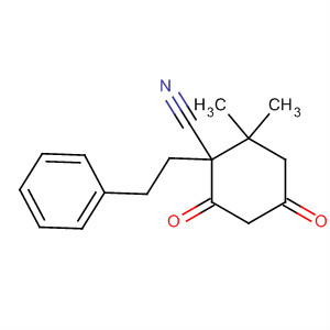 Cyclohexanecarbonitrile, 2,2-dimethyl-4,6-dioxo-1-(2-phenylethyl)- molecular structure