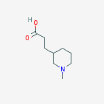 3-(1-methylpiperidin-3-yl)propanoic acid molecular structure