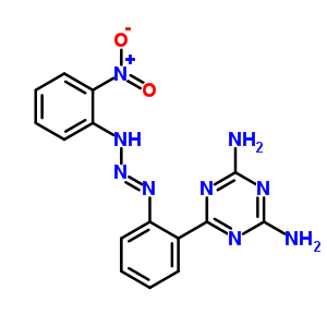 6-[2-[(2-nitroanilino)diazenyl]phenyl]-1,3,5-triazine-2,4-diamine molecular structure