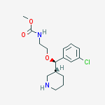 Carbamic acid, N-[2-[(R)-(3-chlorophenyl)(3R)-3-piperidinylmethoxy]ethyl]-, methyl ester molecular structure