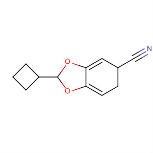 Cyclobuta[f]-1,3-benzodioxole-5-carbonitrile, 5,6-dihydro- molecular structure