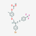 Acetic acid, 2-[4-[[(2Z)-3-(4-bromophenyl)-5-[4-(trifluoromethyl)phenyl]-2-penten-4-yn-1-yl]oxy]-2-methylphenoxy]- molecular structure