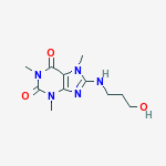 8-[(3-hydroxypropyl)amino]-1,3,7-trimethyl-3,7-dihydro-1H-purine-2,6-dione molecular structure
