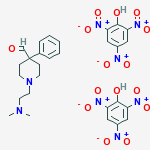 4-PIPERIDINECARBOXALDEHYDE,1-(2-(DIMETHYLAMINO)ETHYL)-4-PHENYL-,PICRATE (1:2) molecular structure