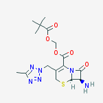 (6R,7R)-7-Amino-3-[(5-methyl-2H-tetrazol-2-yl)methyl]-8-oxo-5-thia-1-azabicyclo[4.2.0]oct-2-ene-2-carboxylic acid pivaloyloxymethyl ester molecular structure