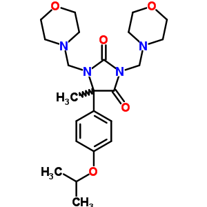 5-methyl-1,3-bis(morpholin-4-ylmethyl)-5-[4-(propan-2-yloxy)phenyl]imidazolidine-2,4-dione