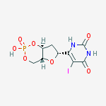 (6R)-6-(5-IODO-2,6-DIOXO-1,2,3,6-TETRAHYDROPYRIMIDIN-4-YL)TETRAHYDRO-4H-FURO[3,2-D][1,3,2]DIOXAPHOSPHININ-2-OLATE 2-OXIDE AMMONIUM SALT molecular structure